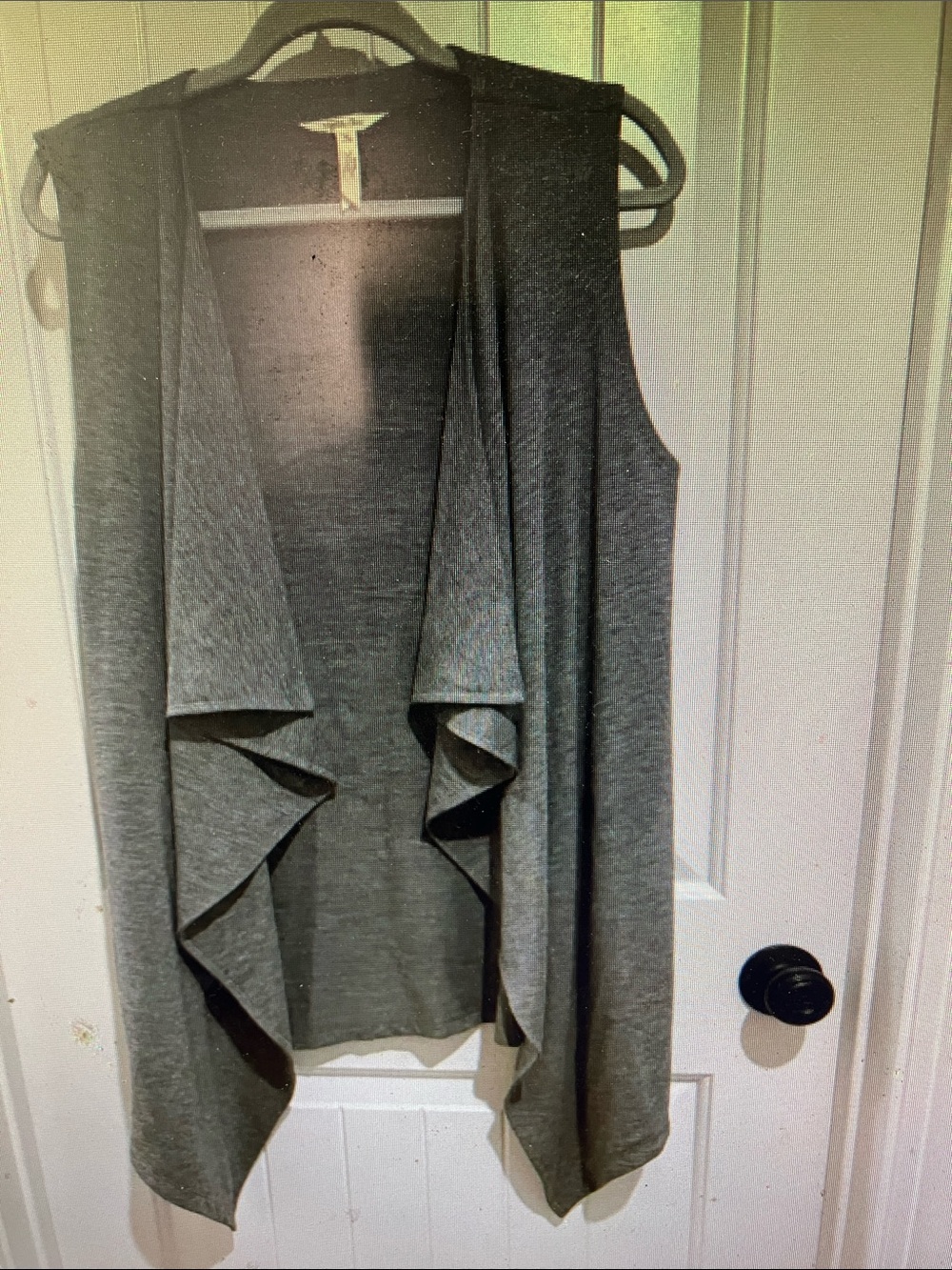 Sleeveless Draped Open Front Vest - Gray